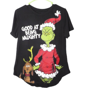 Grinch Juniors'‎ Good at Being Naughty Holiday Graphic T-Shirt